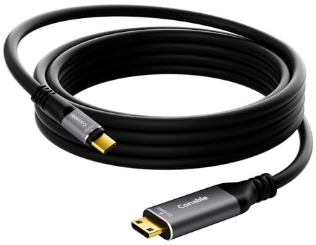 USB C to Mini HDMI Cable 25 FT, (NOT HDMI), 4K@60Hz, High Speed Type-C to Mini HDMI Uni-Directional Cord, Compatible with iPhone 15 Series, MacBook, iPad Pro, Portable Monitor, Steam Deck, ROG All