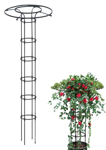 Xiixuuj Gartenspalier Für Kletterpflanzen, Rankhilfe Obelisk Metall, Rankhilfe Für Kletterpflanzen Im Freien Für Kletterpflanzen Pflanzen Rankhilfe Blumen Rosen Kletterhilfe Metall Regenschirm