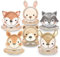 60 Count Woodland Party Paper Plates Animal Shaped Disposable Plates Woodland Creatures Plates Forest Birthday Party Decorations Plates for Birthday Baby Shower Woodland Animal Theme Party Favors