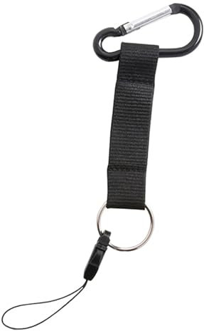 pubblimania Porte-clés avec anneau mousqueton et porte-téléphone portable 4 pièces en un. Léger et durable, Noir , Taille Unique