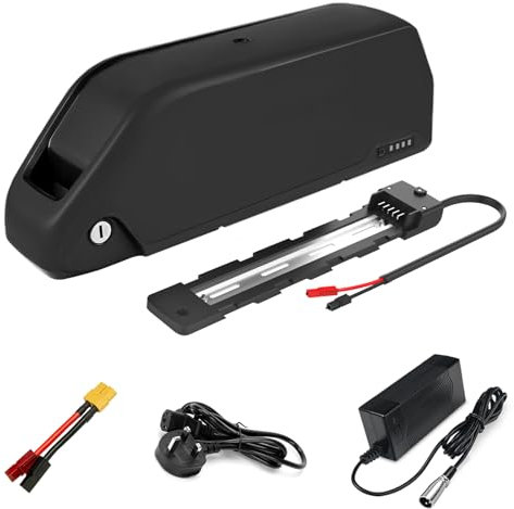 Yasco (UK Warehouse) 48V 15Ah Ebike Battery Down Tude Rechargeable Lithium Battery for Electric Bike Conversion Kit with Charger, 30A BMS Protection, 48V 15Ah HN04(0-1500w)