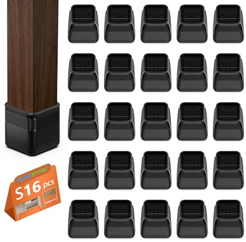 35pcs Protection Pied de Chaise Carré, Patin de Chaise, Protections de Sol en Silicone Transparent pour Sols en Bois Dur et Carrelage, pour Pieds de Chaise avec Patins en Feutre