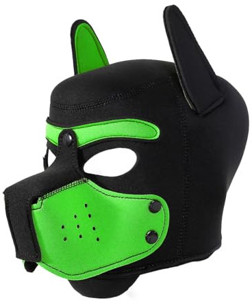 Maulkorb aus Neopren, abnehmbar, Vollgesichtsmaske für Welpen, Einheitsgröße, Grün