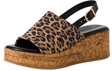 Tamaris Damen Sandalette mit Keilabsatz, braun, 41 EU
