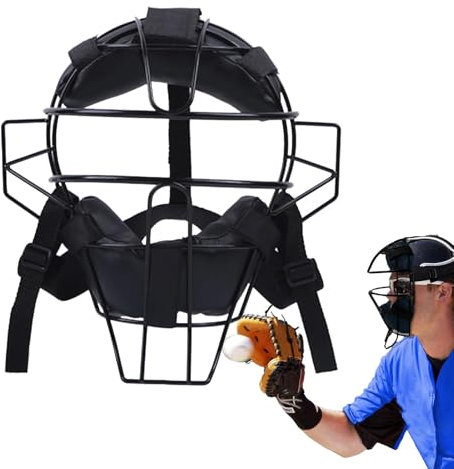 Baseball-Catcher-Masken – Verstellbare Vollgesichtsschutzmaske | Leichte Baseball Catchers Halsschutzmaske | Weich Gepolsterter Softball-Gesichtsschutz Für Erwachsene Für Schiedsrichter Und Fänger