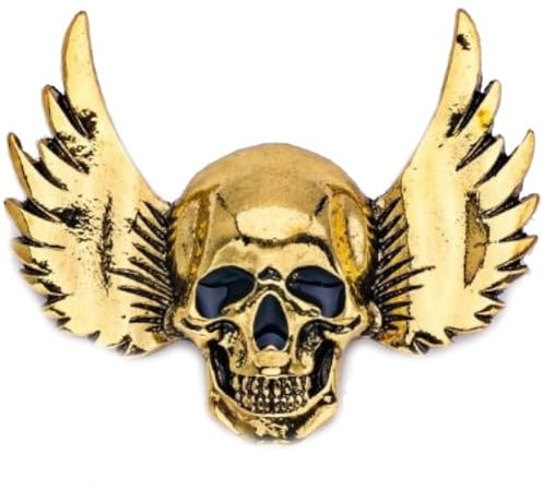 Zghhc Halloween-brosche, 3D-geflügelter Totenkopf-anstecknadel, Einfacher Totenkopf Fledermausflügeln, Brosche Für Halloween-anstecknadeln, Abendparty-kostüm