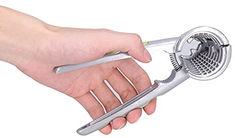 Yomiyuyr HeavyDuty federbelasteter Nussknacker, Krabben- und Hummerknacker aus Aluminiumlegierung mit Design mit zwei Durchmessern, Nussknacker-Clip für alle Nüsse, Gelb