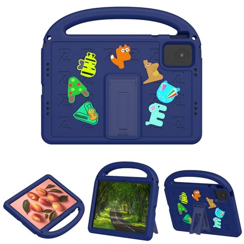 Funda infantil para Lenovo Tab M11 de 11 pulgadas 2023/Lenovo Xiaoxin Pad 2024 de 11 pulgadas con soportes resistentes, funda de EVA resistente a prueba de golpes para niños (azul marino)