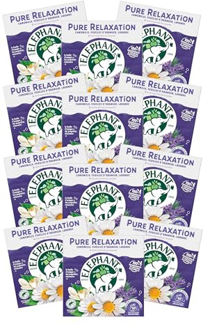Elephant, Infusion Pure Relaxation, Goût Camomille, Feuille d'Oranger et Lavande, Ingrédients d'Origine 100% Naturelle, 240 Sachets Pyramid
