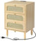 Bonnlo Table de Chevet en rotin, Table de Nuit avec 3 Tiroirs, Polyvalent, Commode Chambre avec Prises et Ports USB, pour Salon Chambre Bureau, Noir, 40 x 35 x 60.5 cm (Naturel) (Naturel)