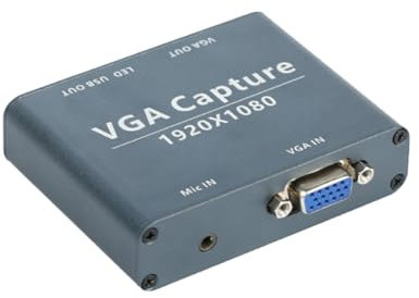 Gosera Captura VGA una USB Captura de Audio y Video 1080P Entrada VGA y Salida USB Compatible con Sistemas Android, y Linux