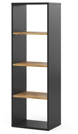 Vicco Bücherregal Tomy, Anthrazit/Goldkraft Eiche, 40 x 120 cm,4 Fächer