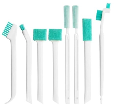 8 Pcs Small Cleaning Brush,Household Cleaning Brushes For Small Spaces Set,Multifunctional Double-Ended Mini Air Fryer Tiny Scrub Tool for Window Car Desktop Track Bottle Detail Crevice Gap Groove