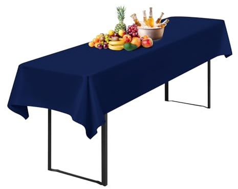 1 Stück Tischdecke Bierzeltgarnitur 100 x 250cm Biertisch Tischdecke wasserdichte Polyester Bierbank Tischdecken für 50 und 70cm Biertische, Rechteckige Tischdecken für Hochzeitsfeiern(Marineblau)