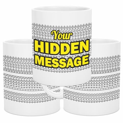 lepni.me Custom Hidden Message Mug – White Ceramic Cup with Personalized Text – Funny Gift for Men, Women, Coworkers – Unique Coffee Tumbler for Adults, Work Besties & Gag Moments (Horizontal Message)