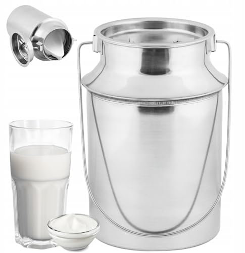 Milchkanne Edelstahl 4L mit Steckdeckel und Tragebügel Transportkanne Milchbehälter Milchkrug