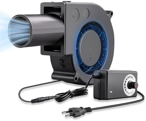 Aoreun Ventilatore Radiale da 12 V, 220 V ventola di raffreddamento con regolatore di velocità, ventola di raffreddamento DC 3 – 12 V, ventola di raffreddamento per la ventilazione di sostituzione
