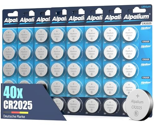 CR2025 Batterien Knopfzellen 40 Stück Lithium 3V kompatibel Smarthome, Uhr, Autoschlüssel, Fernbedienung, medizinische Geräte, Fitnesstracker