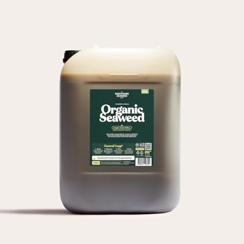 The Shropshire Seaweed Co. Cold-Pressed Organic Seaweed Fertiliser Concentrate — Thick, Nutrient-Dense Ascophyllum Nodosum Plant Food, Lawn & Root Feed, Certified Organic, 20L