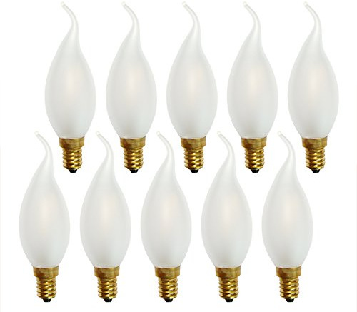 NCC-Licht 10 x LED Filament Windstoß Kerze 2 Watt E14 matt 230 Lumen, warmweißes Licht, Ersatz für 25W Glühlampe