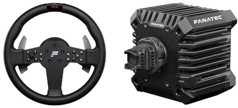 FANATEC CSL P1 V2 (QR2 LITE) Sim Racing Steering Wheel + Base Bundle – Rubberised Grip, 5 Nm Direct Drive Base – PC