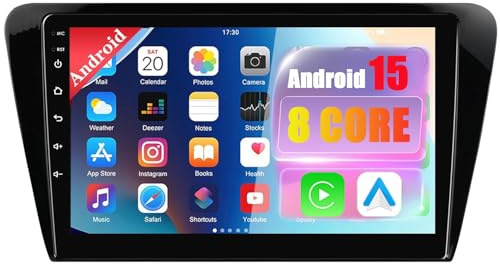 Android 15 Radio para VW Skoda Octavia 3 2013-2018 con Wireless Carplay y Android Auto, Pantalla Táctil Incell 10 Pulgadas con GPS WiFi Bluetooth FM RDS Cámara Trasera(4-Core(1G+32G))