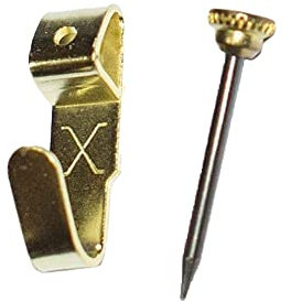 X Picture Hooks No.2 Brass Plated 4 Pack Blister - 12824