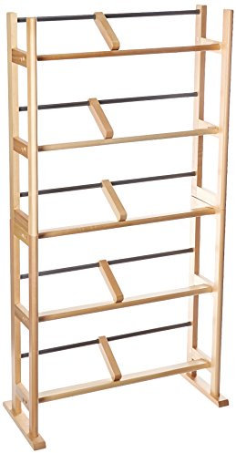 Atlantic Element Media Storage Rack - Holds Up to 230 Cds or 150 Dvds, Contemporary Wood & Metal Design with Wide Feet for Greater Stability, PN35535687 In Maple
