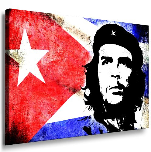 Kuba - Che Guevara Bild auf Leinwand 100x70cm k. Poster ! Bild fertig auf Keilrahmen ! Pop Art Gemälde Kunstdrucke, Wandbilder, Bilder zur Dekoration Modern Bilder