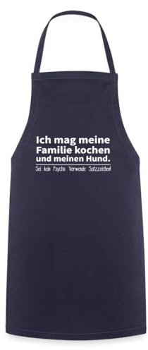 Spreadshirt Mag Familie Kochen Und Hund Verwende Satzzeichen Kochschürze, One size, Navy