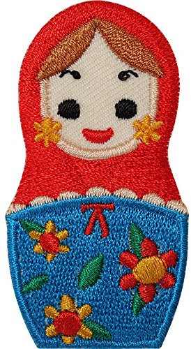 Écusson brodé à coudre ou à repasser en forme de poupée russe pour t-shirt, jeans, robe, jupe, sac