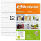 Printation Etiketten selbstklebend weiß 97 x 42,4 mm - 25 Blatt / 12 wetterfeste Folienetiketten pro A4 Bogen 2x6-300 Sticker - Etiketten wasserfest bedruckbar mit Laser Drucker 97x42,4