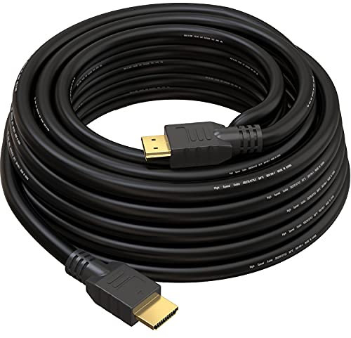 Cable HDMI de 10M v1.4 de True HQ™ | Cable Largo de Alta Velocidad con Ethernet ARC 3D | Full HD 1080P PS4 Xbox One Sky HD TV portátil PC Monitor CCTV | Negro y Dorado