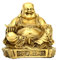 BRABUD Chinesischer Fengshui Messing lachender Buddha mit Barren Reichtum Figur Glücksstatue Heimdekoration ZD154