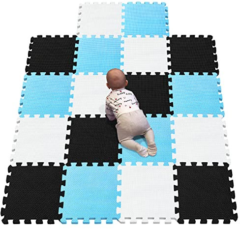 YIMINYUER® 18 Morceaux (30cmx30cmx1cm Chaque Morceau), Tapis De Puzzles Mousse Enfant, Jeu Bebe Dalle Mousse, Tapis De Sol R01R04R07G301018
