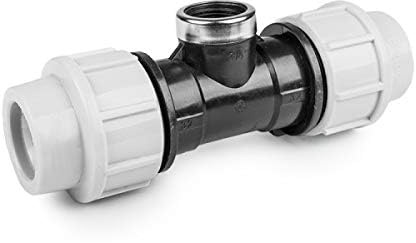 rg-vertrieb PE Rohr Verschraubung Fittings Klemmfitting T-Stück Innengewinde IG für Verlegerohr Rohrverbinder (32mm x 1)
