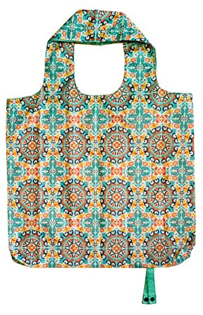 PracticDomus Faltbare und Wiederverwendbare Einkaufstasche mit Großem Fassungsvermögen und Originellen Mustern (Vintage)