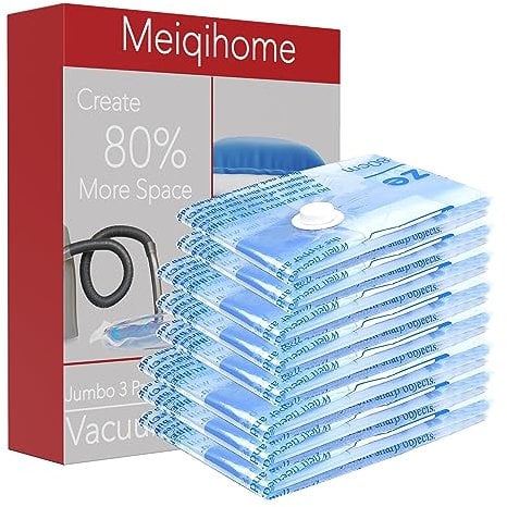 Vacuum Storage Bags,10 Small Space Saver Sealer Bags, Airtight Compression Bags for Clothes, Pillows, Comforters, Blankets, Beddings