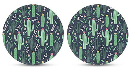 Jeiento Lot de 2 dessous de verre absorbants en forme de cactus vert