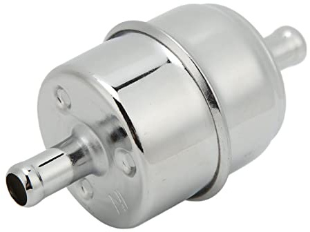 3/8 Inline-Kraftstofffilter High Flow Metall-Kraftstofffilter Inline-Schlauch 9746 Chrom Universal Ersatz für