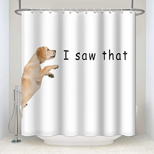 SDOTPMT 90x183cm Nette Tier Duschvorhang 3D Gedruckte Hund Liebhaber Bad Vorhang Lustige Haustiere Thema Weiße Badewanne Vorhang für Kinder Badezimmer Dekor mit Haken