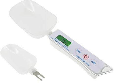 Electronic Measuring Spoon 500g/0.1g Digital Scale Spoon Kitchen Electronic Weighing Spoon with LCD Display for Coffee Cooking Baking Rice Flour Spices(white)