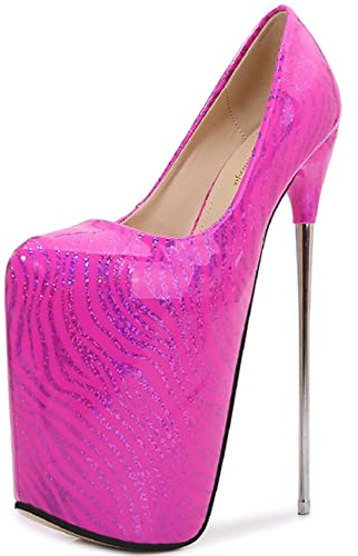 EXECAB Frau Sexy Ultra High Heels Stripper Party Schuhe 22 cm Extreme Red Heeled Plateau Pumps Frauen Fetisch Schuhe Große Größe