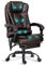 Blisswood 8 Point Back Massage Chair with Footrest – Ergonomic Office Desk Chair with Adjustable Height, Tilt Function and Padded Armrests Cushion for Home Office or Gaming - PU Leather (Brown)