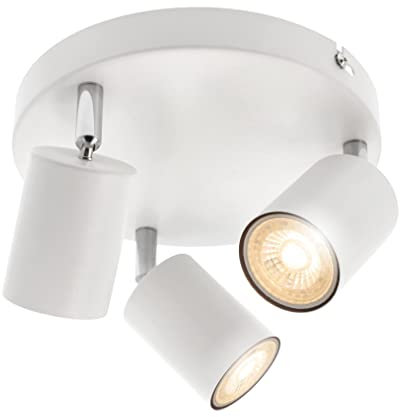 CGC Lighting Modern Contemporary Design Adjustable Heads GU10 Ceiling Spot Lights (White, Triple Round)