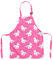TOPWAYS Cartoon-Leinen-Schürzen, verstellbarer Hals, Kinderschürze zum Kochen, Backen, Malen (rosa Einhorn-Schürze)