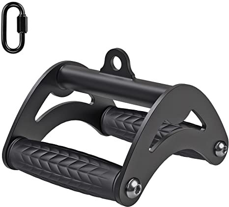 SELEWARE D-Handles & V-Handle Cable Machines Attachments for Gym, Heavy Duty Non-Slip Exercise Handle for Pulley System & Resistance Bands, LAT Pull Down Single Double D-Handle W/Fat Rubber Hand Grip