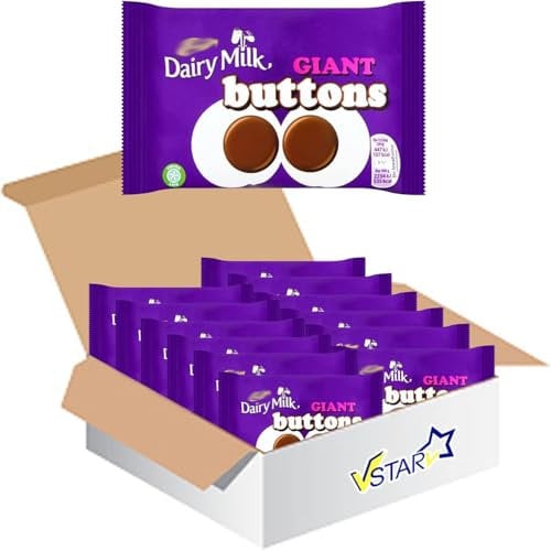 VSTAR All Chocolate Bars Collection (Cadbury Dairy Milk Giant Buttons Bag 40g, Full Box), 1.0 count