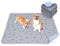 2 Stück sehr saugfähig Welpenunterlagen,122*122cm Wasserdicht und waschbar Puppy Training Pads, rutschfeste Hundedecke für Hundekäfig, Sofa und Boden Grau