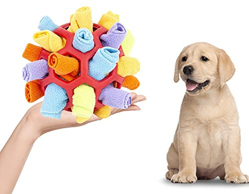 Jiahuade Schnüffelball für Hunde, Schnüffelspielzeug für Hunde, Schnuffelteppig Intelligenzspielzeug, Waschbar Interaktives Hundespielzeug Ball 20 cm für Futtersuche Instinkt Training (B)